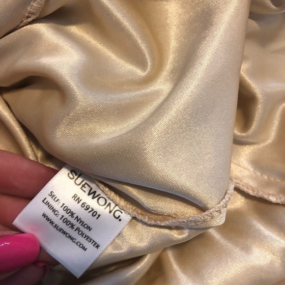 Sue Wong Beige Cocktail Dress Size 6 - Picture 11 of 16